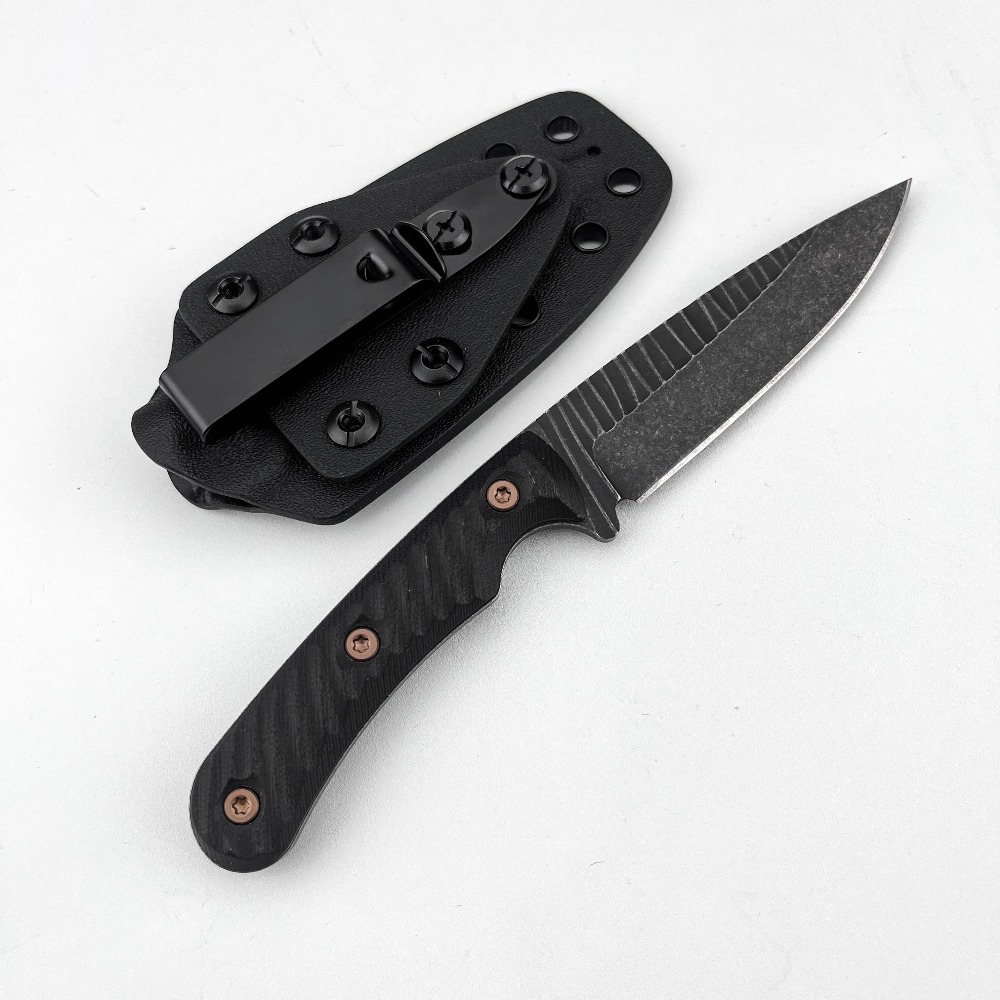 Edc Concealed Carry Knife - Full-Tang Bushcraft-Messer mit D2-Klinge, rutschfestem G10-Griff